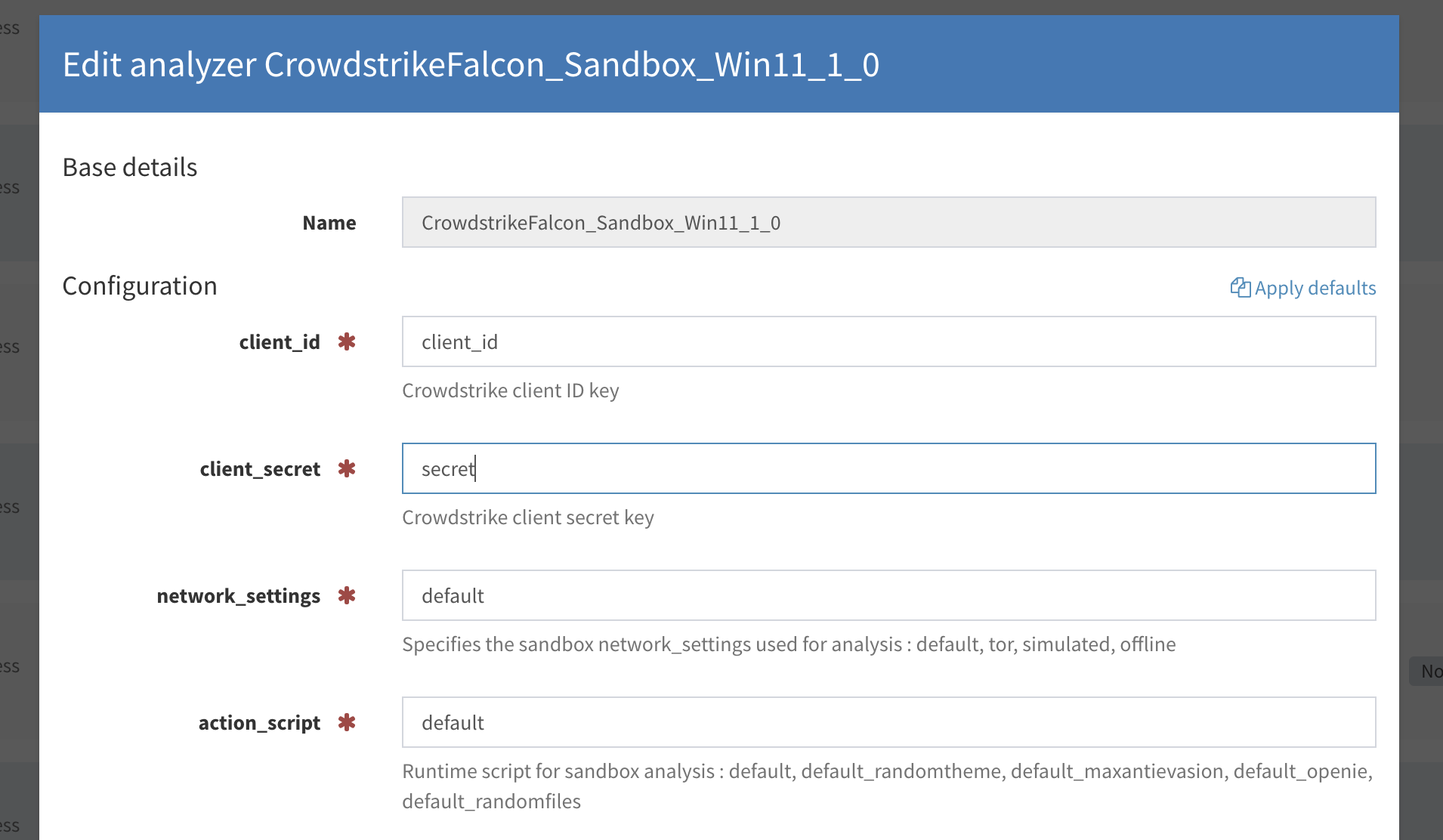 Configuration - Falcon Sandbox Analyzer