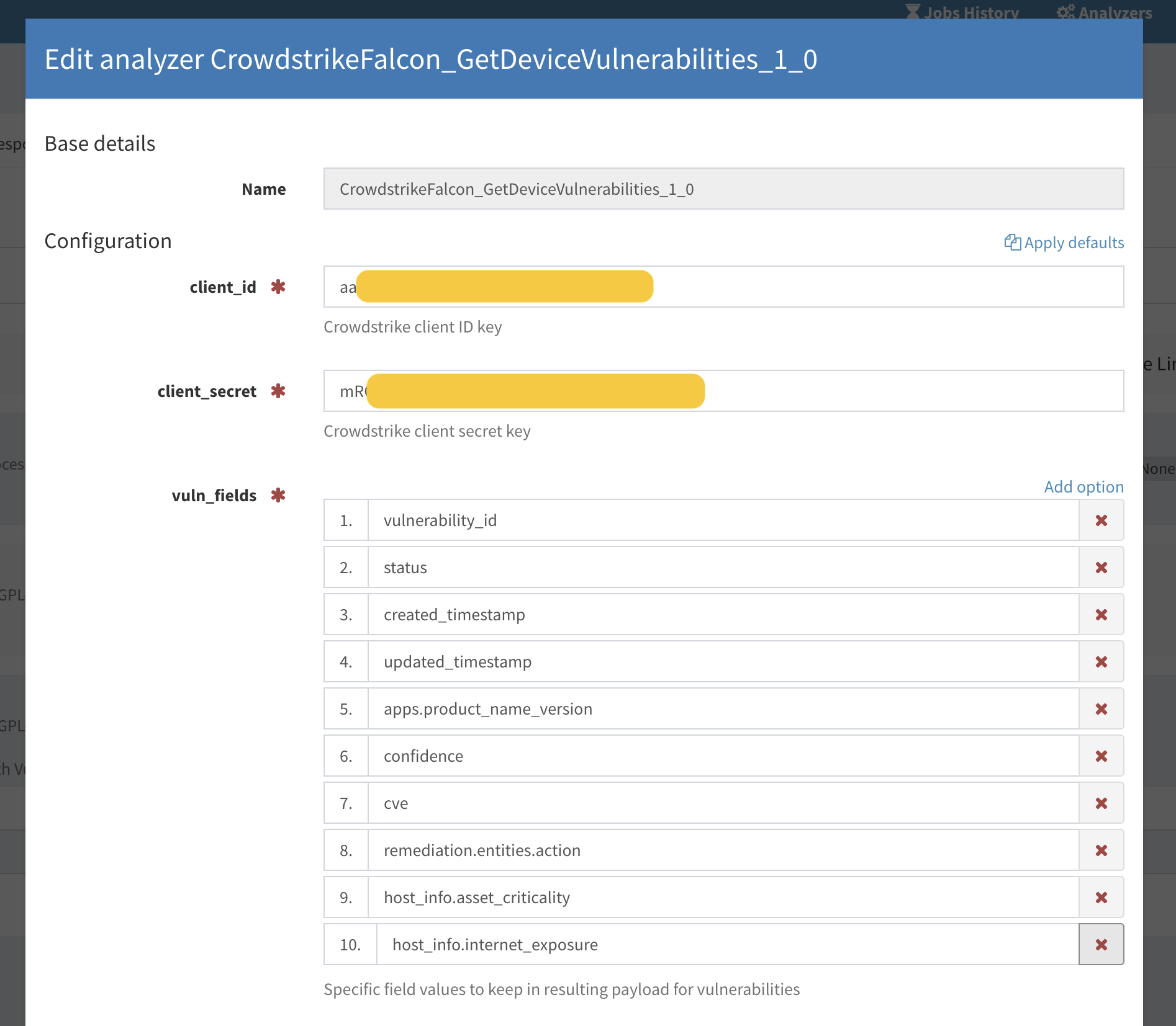 Configuration - getDeviceVulnerabilities Analyzer