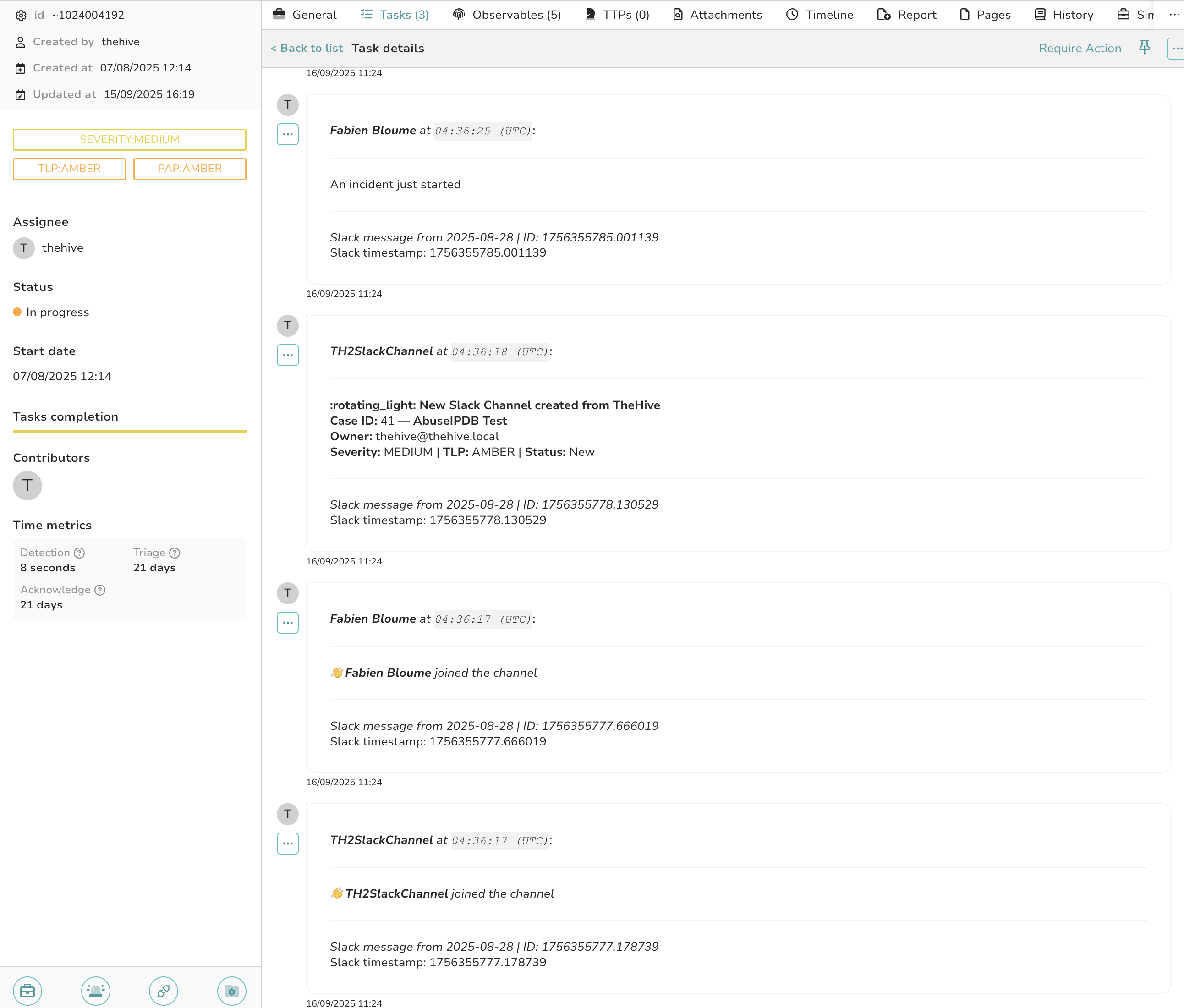 TheHive Slack Sync 2